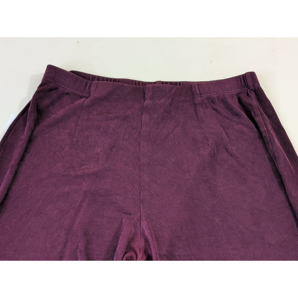 Chicos Travelers Pull On Pants Size 0 Small Short‎ Burgundy Stretch Slinky - Picture 3 of 9